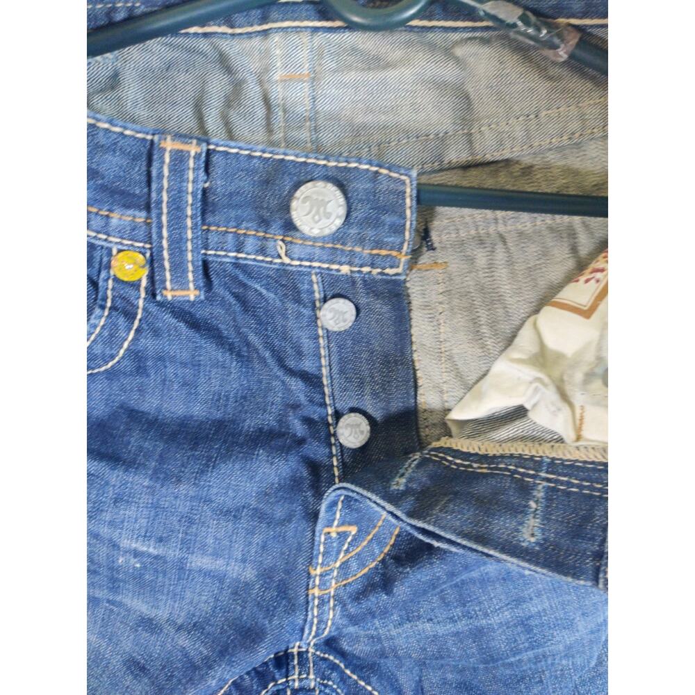 MEK Denim Women’s Shorts Size 33 Cutoff Distressed Button Fly Blue Y2K - Picture 3 of 16